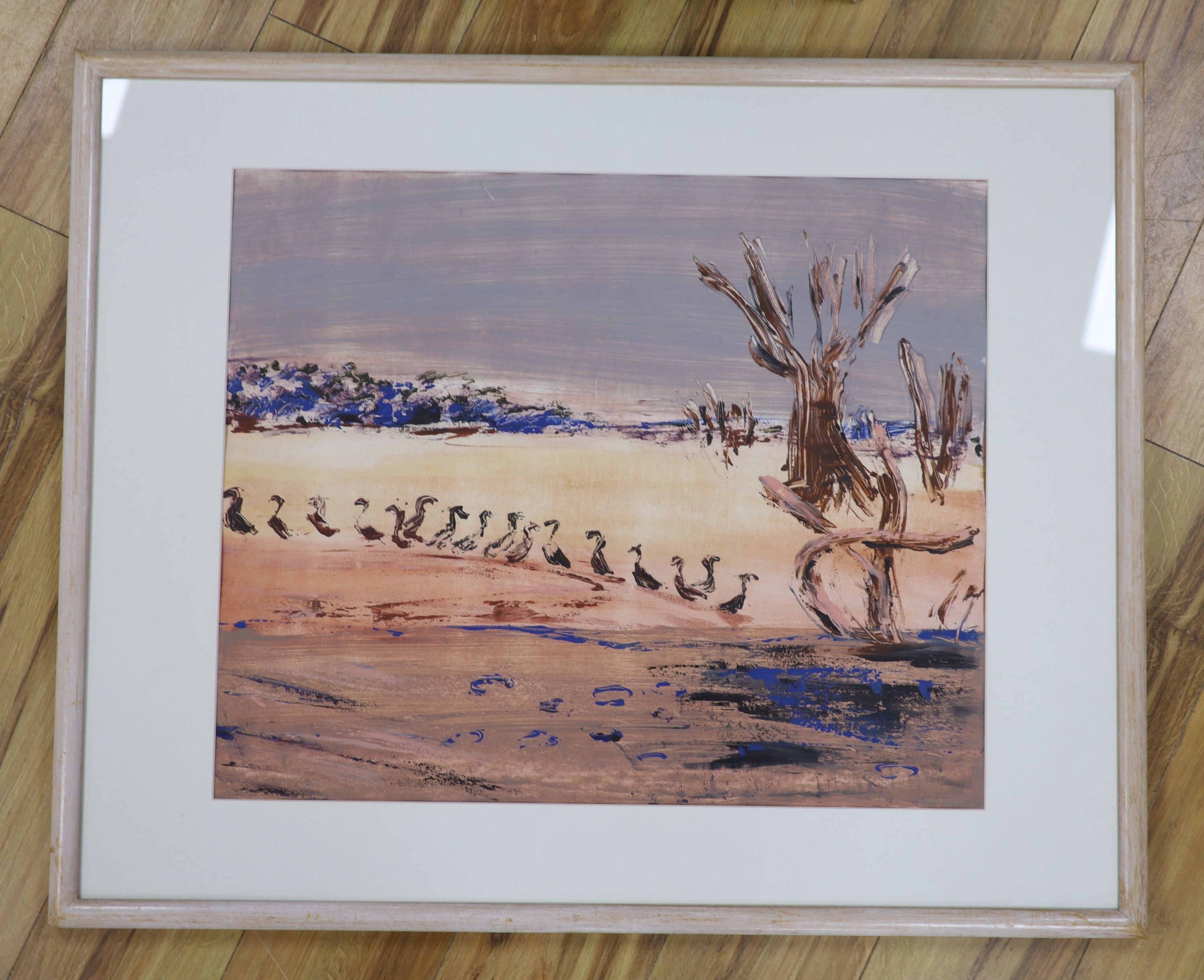 Niamh Collins (Irish, 1956-), oil on paper, 'Whistling Shellduck III', label verso, 53 x 63cm